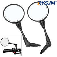 AliExpress RYSJM 1 Pair Universal Folding Round Motorcycle Side Rearview Mirrors Anti-fall 10mm Bike Rear View Mirror For Scooter E-Bike Safety