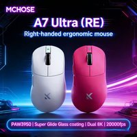 MCHOSE A7 Ultra RE Gaming Mouse Ergonomic Design 8K 20000fps 42000DPI 750IPS Super Glide Coating 500mAh Battery Lightweight Mice