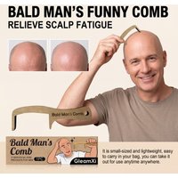 2026 New Bald Man’s Funny Comb Wooden Gag Joke Gift Comb Scalp Massage Tool Novelty Prank Gift Hairless Joke Comb For Men 1PCS