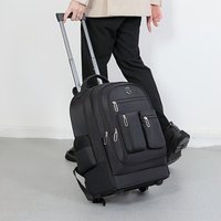 Mochila con ruedas multifuncional, bolso de hombro doble de viaje con ruedas de gran capacidad, mochila escolar y universitaria