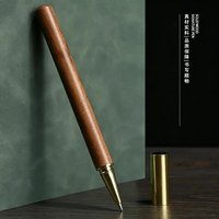 Natural Solid Wood Ballpoint Pen, Luxury Handmade Wooden Signature Pen, Brass Metal Tip Gel Ink Rollerball Pen, Elegant Office