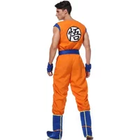 Halloween Japanese Anime Adult Orange Suits Son Goku Cosplay Costume Anime Men Superheroes Jumpsuit Role Play Cosplay Anime