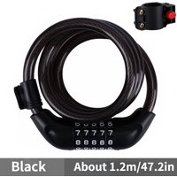 AliExpress NONE Bicycle Lock 1200mm*12mm Anti-theft Bike Password Lock Bike Security Steel Cable Cycling Lock Bike Parts 5 Digit Code Cable