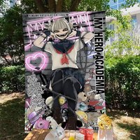Himiko Toga Boku No Hero Academia Anime Small Size Cheerleading Banner Hand Pulled Flag Outdoor Atmosphere Flags