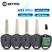 KEYYOU 2/3BN 433MHz Car Remote Key ID46 Chip For Mitsubishi Lancer Outlander Pajero Triton ASX Lancer Shogun MIT11/ MIT11R Blade