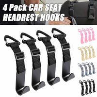 4PCS Car Headrest Hook Adjustable Vehicle Seat Back Organizer Storage Hanger Holder for Purse Bags Auto Interior Accessories
