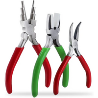 3 Pieces Jewelry Pliers Set 6-in-1 Bail Making Pliers Nylon Nose Pliers Bent Nose Pliers for Jewelry Making DIY Crafts Tool