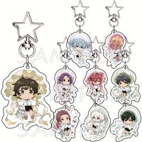 BLUE LOCK 6cm Acrylic Keychains Jellyfish Marine Star Hook Chibi Anime Merch Bag Charms Car Key Pendant Cosplay Fan Gift