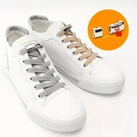 Flat Gradient Elastic No Tie Shoelaces 8mm Wide Press Lock Quick Secure Lazy Shoe Strings for Kids Adults Sneakers Running Gym