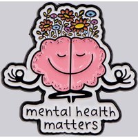 Mental Health Matters Brain Enamel Pin Brooch Pines Lapel Pins Badge on Backpack Clothes Accessories Fashion Jewelry Gift