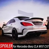 For Mercedes-Benz CLA W117 C117 CLA180 200 250 260 CLA45 Black Carbon Rear Trunk Lid Ducktail Lip Spoiler Wings Car Accessories