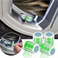 4pcs Car Tire Valve Cap Fluorescent Motorcycle Bicycle Tyre Dust Cover For VW Volkswagen Jetta Golf Beetle GTI Tiguan Jetta Bora