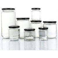1Pcs with Black Airtight Lids Glass Jar Round Food Storage Mason Jar Kitchen 100ml 150ml 195ml 240ml Canning Containers
