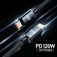 120W 6A Type C to Type C Cable For Iphone 16 Xiaomi Oneplus Mobile Phone Fast Charge USB C Cable Type C Quick Data Charger Cords