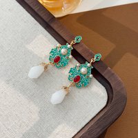 New Chinese Style Earrings Zirconia Pendant Earrings Light Luxury Women's Accessories Suitable For Parties To Wear