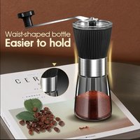1PCS Manual Coffee Grinder Glass Portable Outdoor Coffee Machine Ceramic Grinding Core Pepper Grain Mill Coffeeware for Kitchen