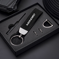 Car Key Chain Rings Metal Leather Keychain Exquisite Anti-lost Universal Keyring for Ford Mondeo mk3 mk4 mk5 Accessories