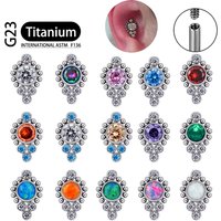 G23 Titanium ASTM F136 Cartilage Ear Studs Zircon Opal Agate Labret Lip Tragus Christmas Gift Piercing Jewelry For Women