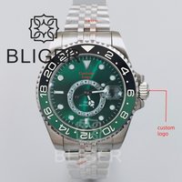 BLIGER Customizable 43mm GMT Men Watches Dual Time Function RotateBezel Sapphire Glass Waterproof Luminous DG5833 Movement Reloj