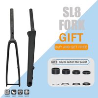 Full CarbonBike SL8 Fork, Full Internal CableAlignmentThru-AxleRigid Bike Fork,Spinal Canal,CarbonFibre Reinforced Shaft12x100mm