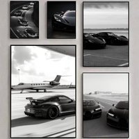Black Luxury sports car Good Quality Prints and Posters HD Quality Poster Wall Art Painting Study Home Decor