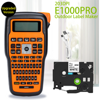 Drukarka do etykiet ręczny kompatybilny z kablem Brother Ptouch tze maszyna do etykietowania 203dpi E1000PRO Labeler dla kabel komunikacyjny etykiety