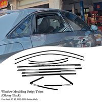 10pcs Exterior Door Window Trim Strip Weatherstrip For Audi A3 S3 Sedan 2013-2020 4 Door Seal Molding Protective Cover Styling