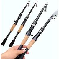 Bait Weight 8-25g Spinning Casting Rods Fishing Pole Tackle 1.5M/1.8M/2.1M/2.4M Telescopic Lure Rod Carbon Cork Wood Handle New