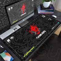 Black Gaming Mousepad XXL Rubber Non-slip Office Deskmat Anime Girl Playmat C-Cyberpunks Style Lock Edge PC Keyboard Accessories