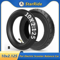 10x2.125 Tire and Tube for Baby Stroller, Trolley, Electric Scooter Tire Replacement Wheels with 0° Valve Stem for 6 inch Rims