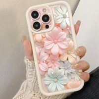 Pink Flower Pattern Design Full Camera Protection Phone Case For iPhone 17 16 15 14 13 12 11 Pro Max XS X XR 7 8 Plus 16E Cover