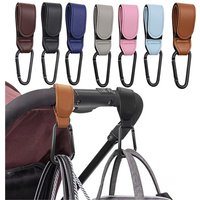 1/2pcs PU Leather Baby Bag Stroller Hook Pram Rotate 360 Degree Rotatable Cart Organizer Pram Hook Stroller Accessories