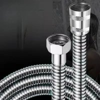 Steel Zinc Steel Long Bathroom Shower Pipe Extension Bathroom Accessories Shower Hose 1.5/2M Black/Silver Flexible Shower Hose