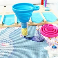 4PCS Mini DIY Diamond Painting Cross Stitch Funnel Retractable Foldable Tools Embroidery for Crafts Paints Glitter Beads Powders