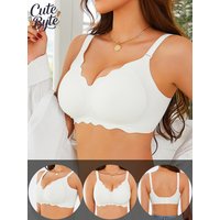 Women's Seamless Wireless Bra Tank Top Wave Edge Ice Silk Invisible Padded Bralette High Elastic Breathable Daily Yoga Underwear