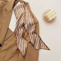 Luxurious Brown-Toned Silk Scarf Women's for Women, Trendy Elegant Neck Scarf Gift, Daily Casual Evening Party Cute Vintage