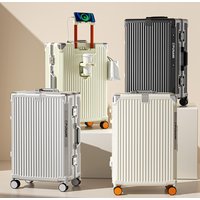 0/24/26 inch Travel Suitcase Rolling Luggage Aluminum Frame PC Trolley Case with Wheels Carry-On Luggage With Cup Holder