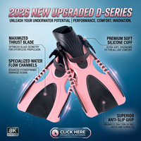 2026 New Upgrade Professional Long Swimming Fin Adult Snorkel Foot Flippers Youth Free Diving Fins Water Sport Lightweight Equip