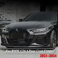 Front Bumper Grilles Gloss Black Hood Grill With ACC For BMW 4 Series G26 4-Door Gran Coupe 2021-2024 Bodykits Tuning CS Style