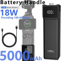 Pocket 4 Battery Handle for DJI osmo Pocket 3 Battery Mobile Power Built-in 5000mAh Reserved 1/4” Thread Extension accessories
