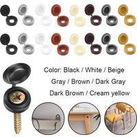 25/50/100Pcs Hinged Screw Caps,Snap-On Plastic Bolt Covers, Foldable Protective Caps for Car Furniture DIY Decorative Nut Covers