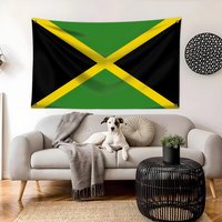 Jamaica Flags Wall Hanging Banner Background Art Print for Bedroom Living Room Outdoor Decor