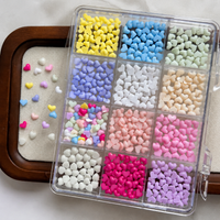 12 Grids Mini Heart Nail Charms Multicolor 3D Resin Heart Nail Art Decorations DIY Manicure Accessories