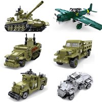 Military Building Blocks Tank Sd.kfz Armored Vehicle JU87 Bomber Model T34 Tank MOC Bricks Toys Gift