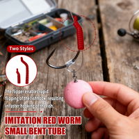 Red Artificial Bloodworm Bait Aligner Realistic Soft Lure for Carp High Concealment Fast Hooking