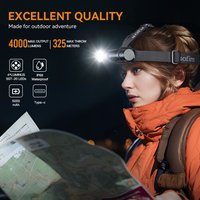 SOFIRN HS41 Headlamp 4000lm Spotlight Floodlight 21700 USB C Rechargeable Flashlight SST20 LED Powerful Torch with Magnet Tail