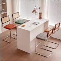Mid-Century Modern Bar Stools Rattan Dining Chairs Vintage Tall Foot Counter Stool Designer Homestay Leisure Chair with Backrest