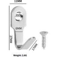 20/10Set Mini Stainless Steel Hook With Screw Items Key Rack Wall Punching J-shaped Hooks Kitchen Accessories Bathroom Hardware
