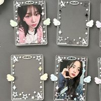 Star Wing Acrylic Photocard Holder Keychain Transparent Kpop Photo Card Sleeve Idol Picture Card Protector Bag Pendant Keyring