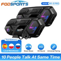 2pcs Fodsports M1-S Pro Motorcycle Helmet Intercom Wireless Bluetooth Headset Moto Interphone,10 Riders.
